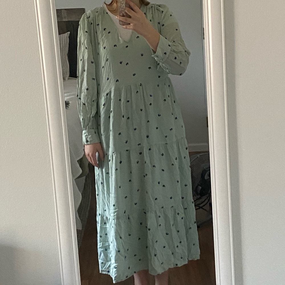 A new day M mint green very forgiving dress good used         condition